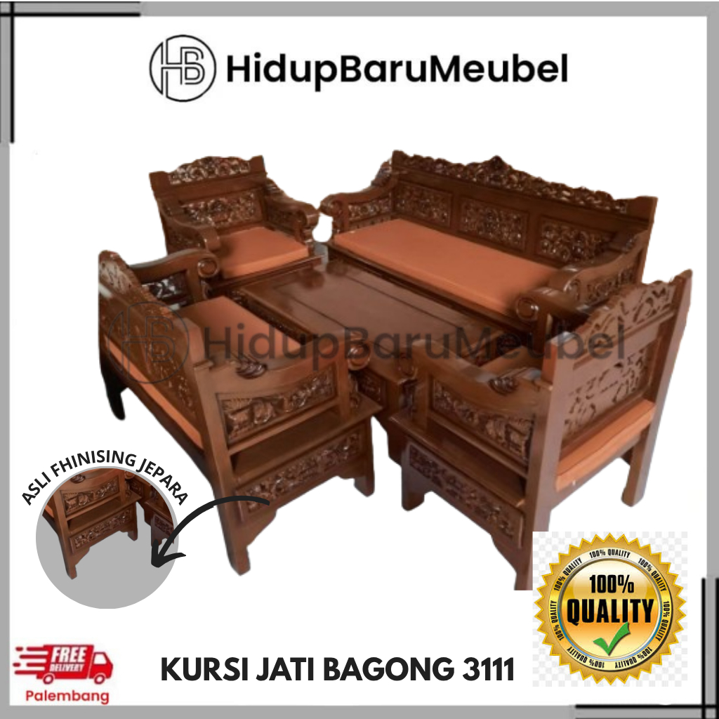 Kursi tamu Jati 3111 Bagong / Korsi Ruang Tamu Ukir / kursi Jati ukir Jepara classic minimalis / rua