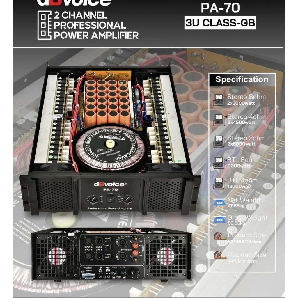 Power Balap dBvoice PA70 Class GB  Original Power 2 Channel dBvoice PA 70