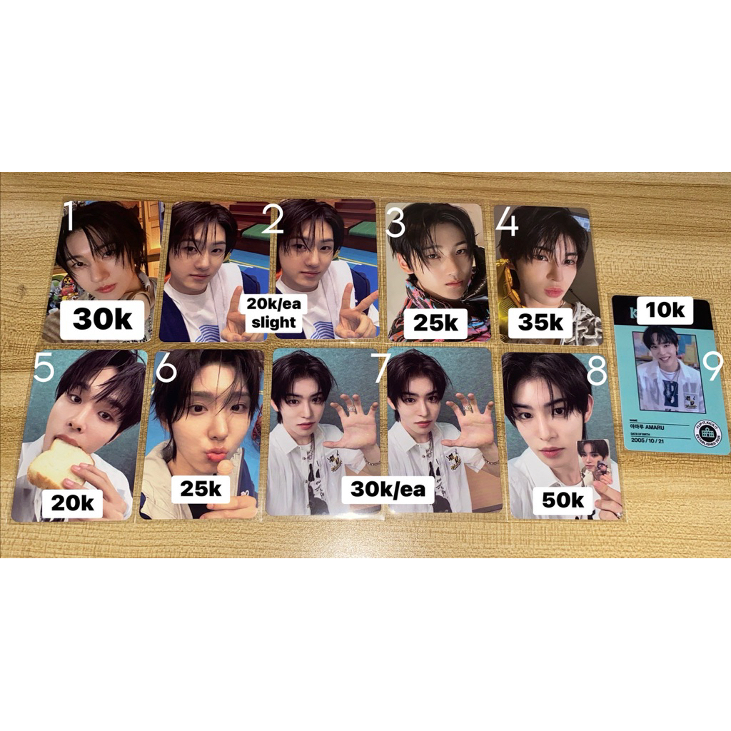 (BACA DESC) OFFICIAL PHOTOCARD KICKFLIP KYEHOON AMARU JUWANG MINJE
