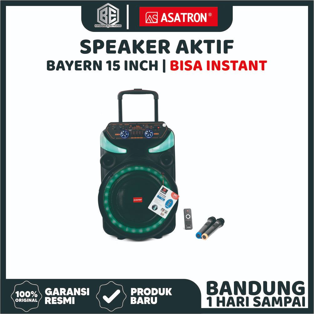 Speaker Aktif Asatron Bayern 15" Trolley Speaker Bluetooth Karaoke