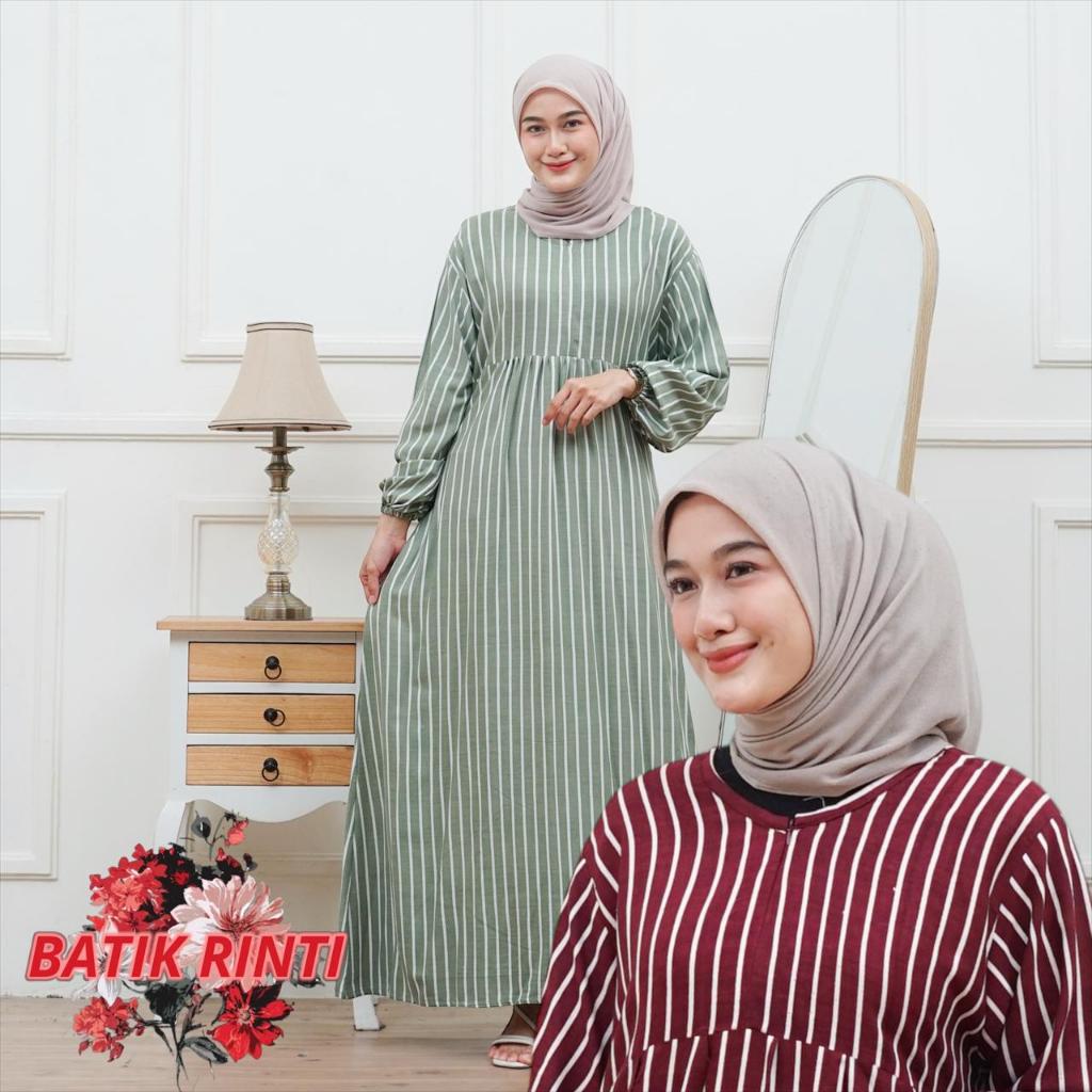 Gamis Garis-Garis Rayon Premium Terbaru 2025