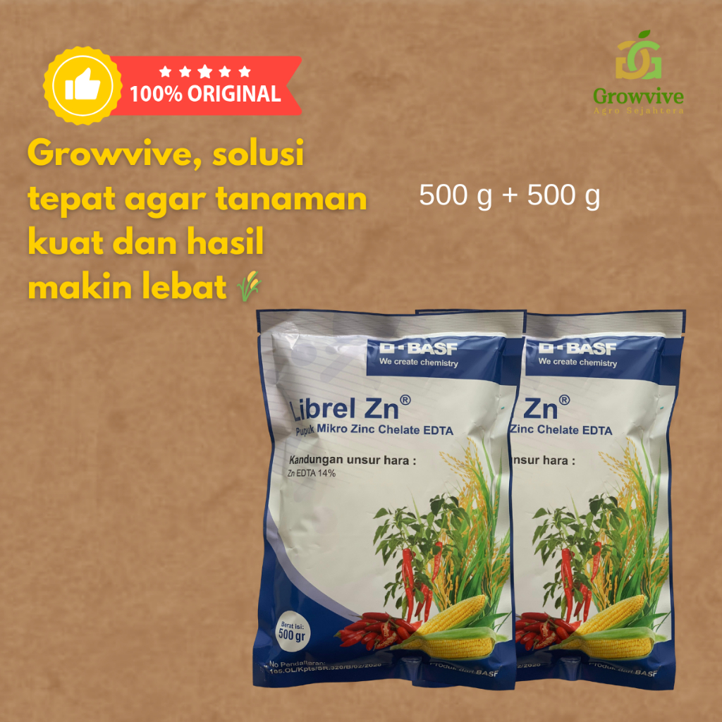 Pupuk Mikro Librel Zn 1 Kg (2 x 500 gram)