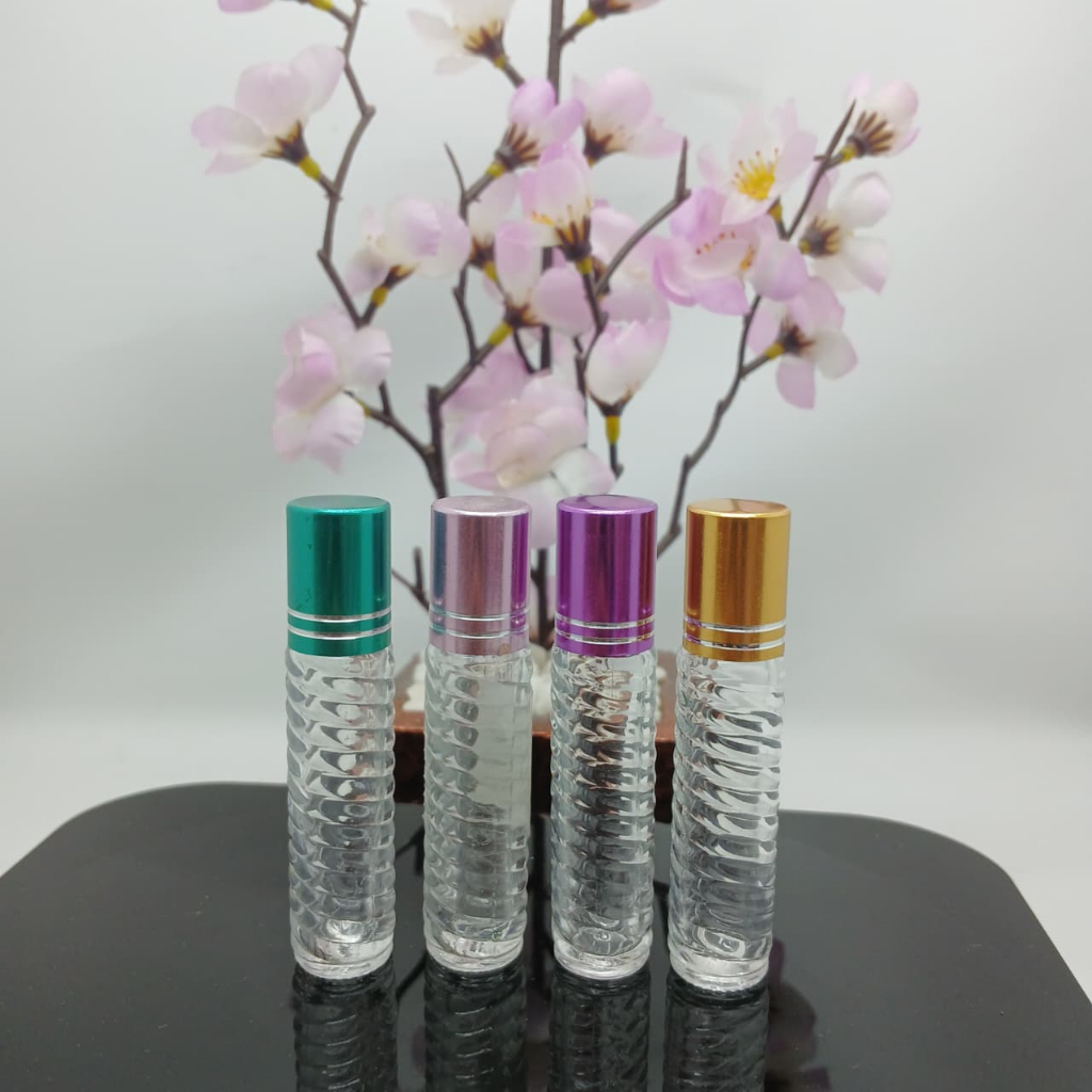 [1 LUSIN] BOTOL PARFUM KOSONG ULIR ROLL ON 4,5 ML TUTUP ALU WARNA UNTUK MINYAK WANGI