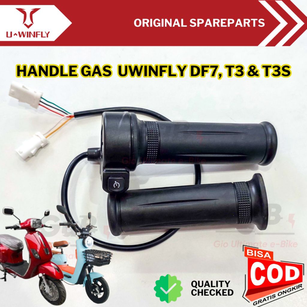 Handle Gas Sepeda Listrik Uwinfly DF7 T3 T3S Original 1 Set / Throttle Gas Motor Listrik Uwinfly T3 