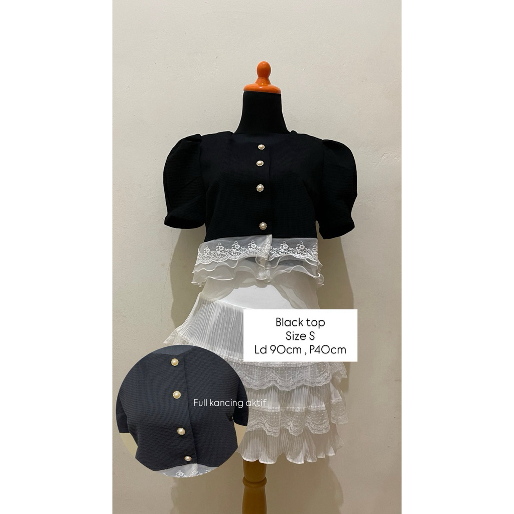 atasan Korean top hitam wanita