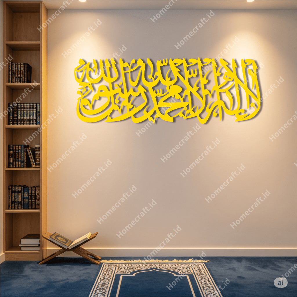 HI - Hiasan Dinding Kaligrafi Tauhid Lailahailallah Cuting Ukir Kaligrafi Jumbo tinggal Tempel