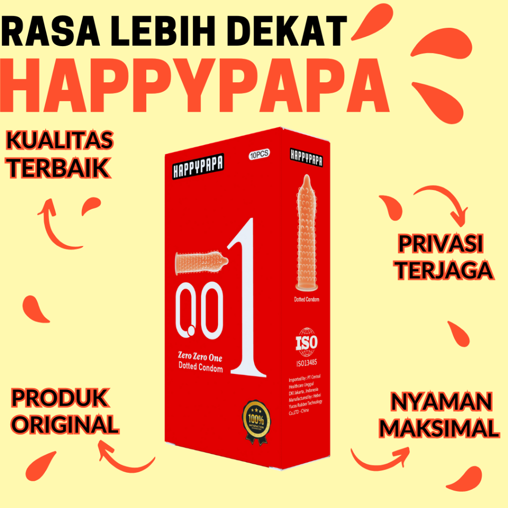 Happypapa 001 Kondom Gerigi Original 10 Pcs