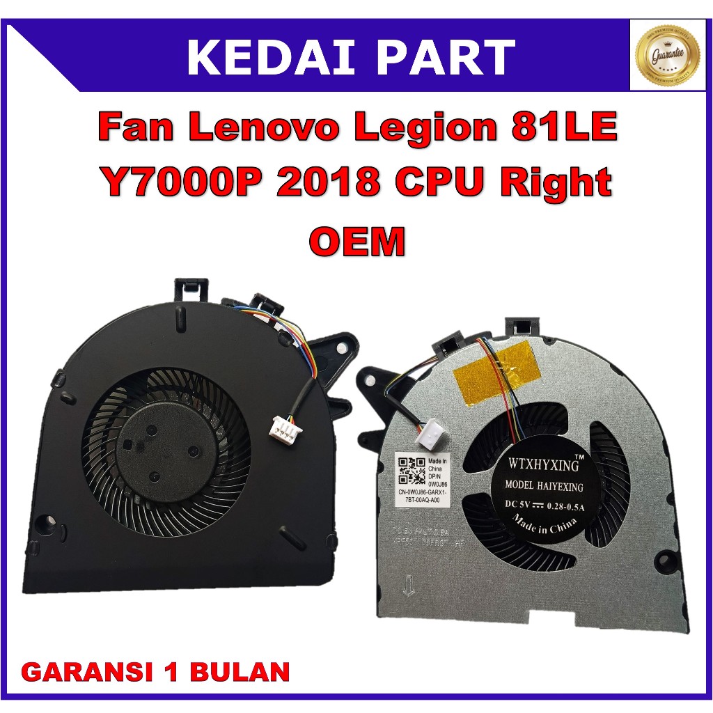 Fan Lenovo Legion 81LE Y7000P Y530P Y540P Y545 2018 CPU Right OEM