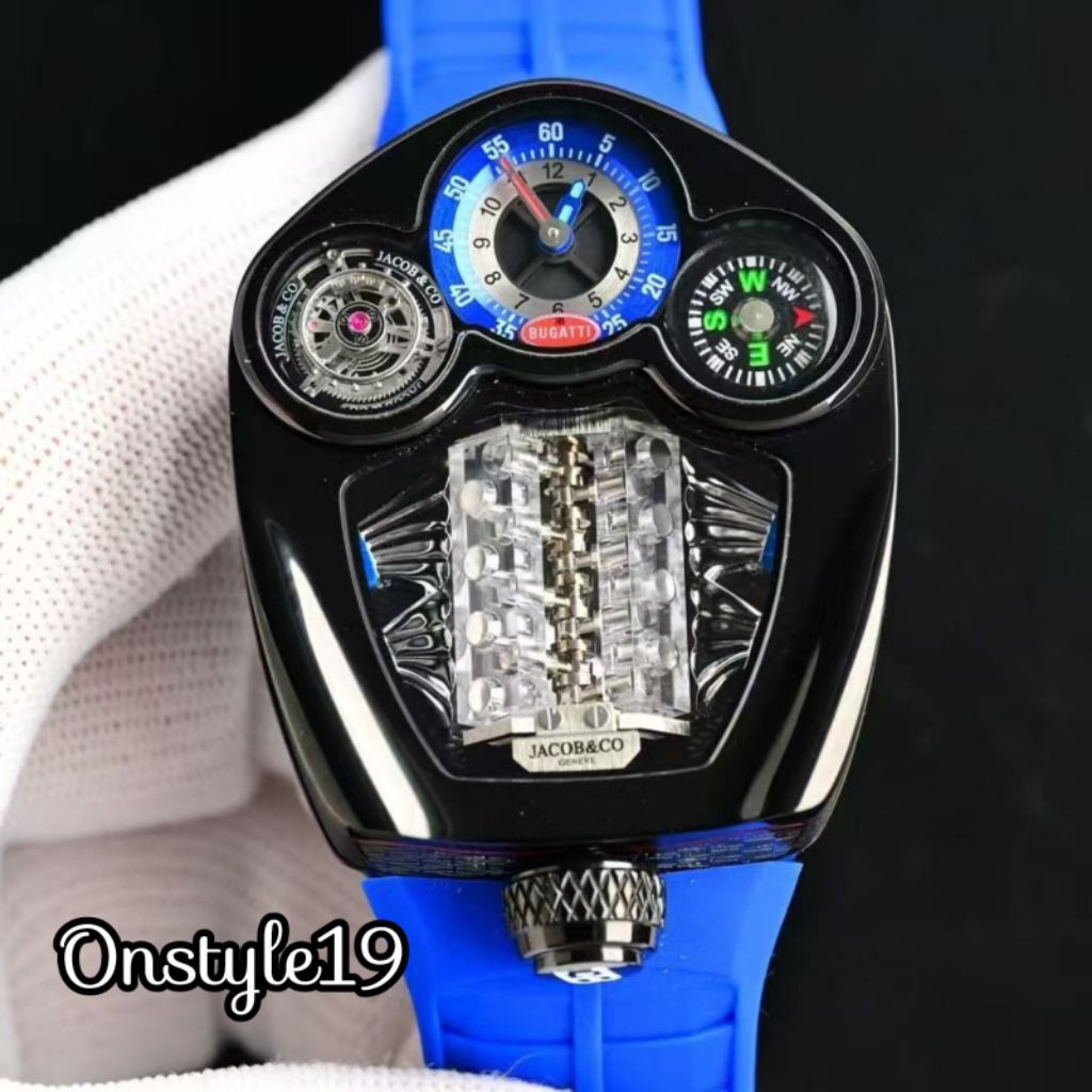JAM TANGAN JACOB & CO BUGGATI CHIRON BLUE