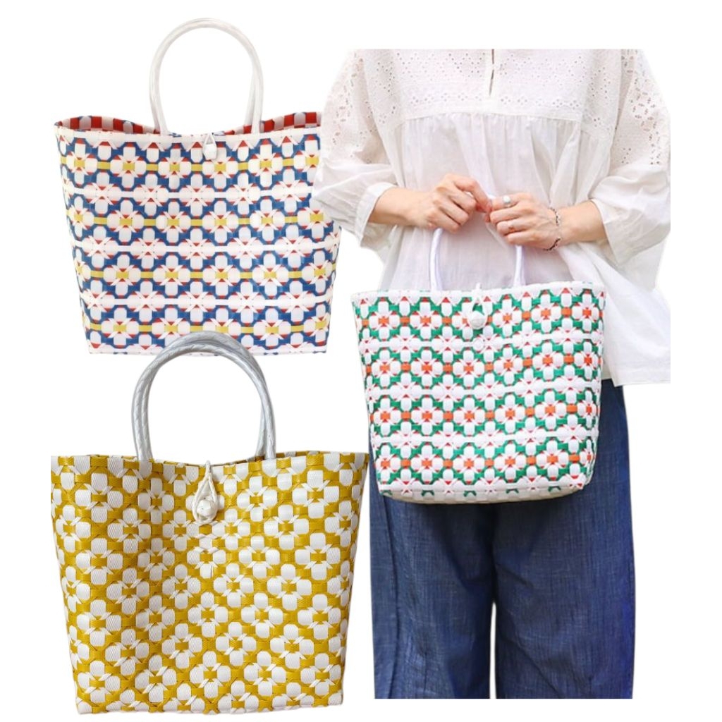 tas jali handwoven basket shoulder bag tas anyaman tas fashion wanita tas jelly straw bag tas fashio
