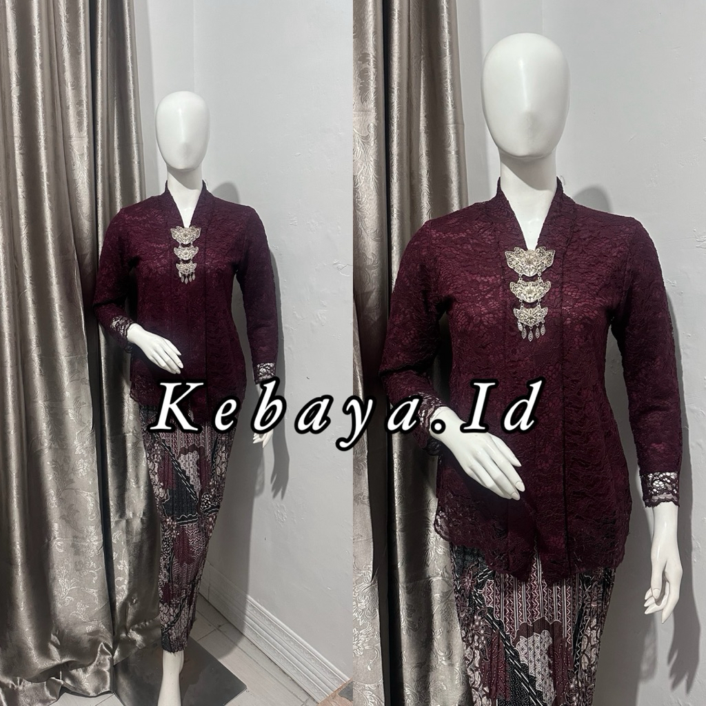 (BISA COD) SET KEBAYA BRUKAT MODERN FLOY - KEBAYA WISUDA - KEBAYA TUNIK - KEBAYA AKAD - KEBAYA PENGA