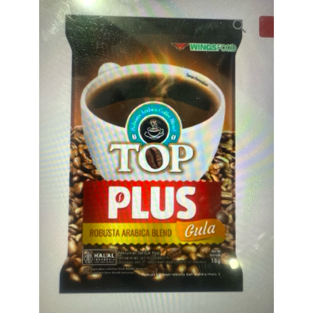 TOP KOPI PLUS GULA 18gr x 10 Sachet - Top Coffee