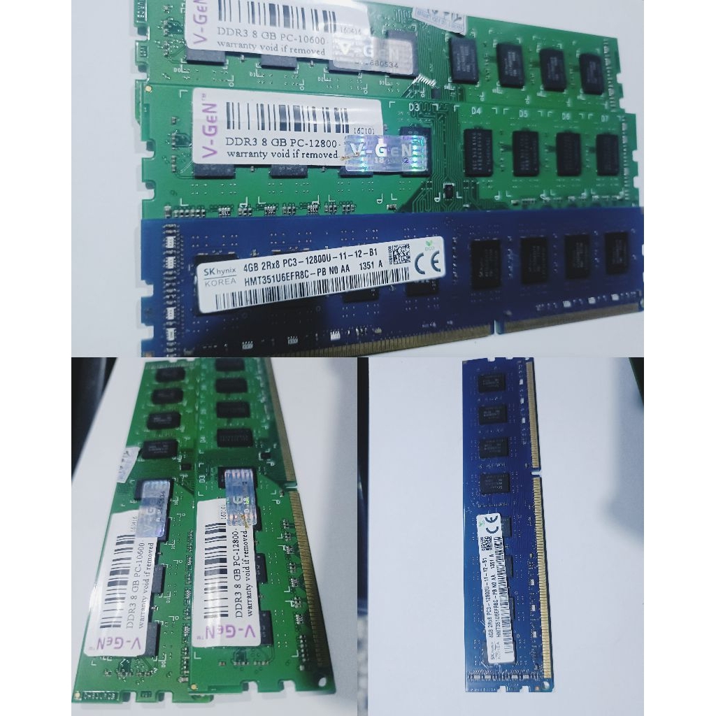 RAM PC DDR3 4GB / 8GB PC3-12800U 1600MHz - VGEN / Hynix Original Tested