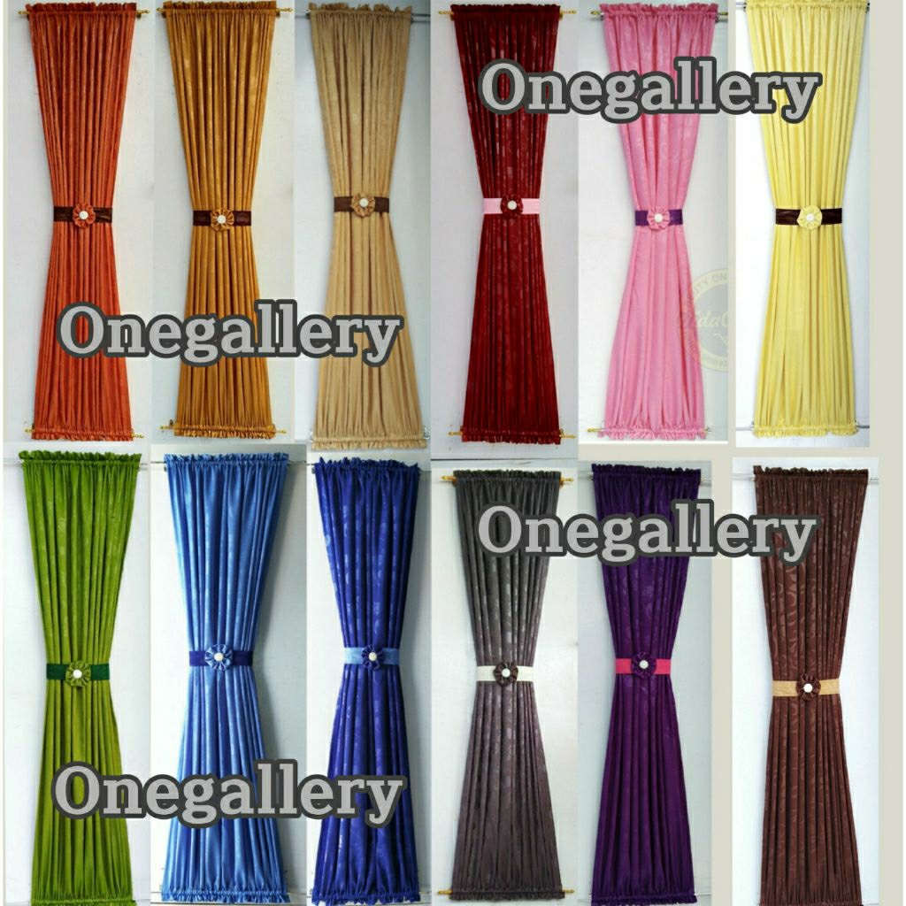 Gorden Jendela Minimalis Kupu Kupu Spiral Pita Ikat Polos Tebal