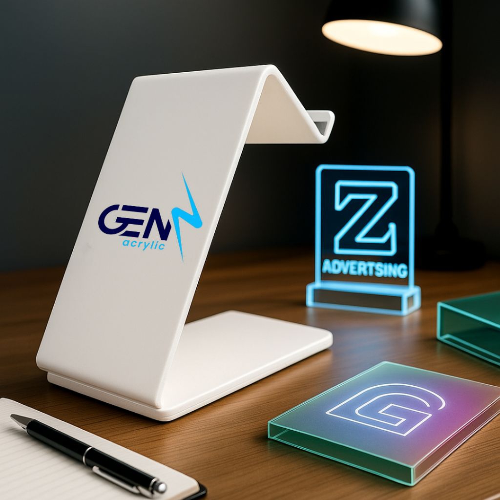 Stand Tablet Custom Logo / Stand Tablet dan HP / Stand Tablet untuk Cafe - Logo custom