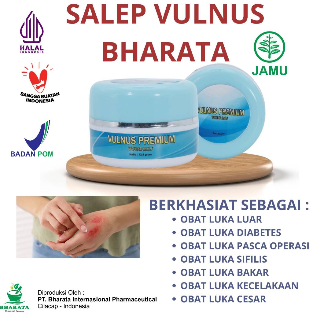 Obat Oles SALEP VULNUS BHARATA ORIGINAL Luka Ampuh Salep Luka Operasi Salep Luka Bakar Luka Infeksi