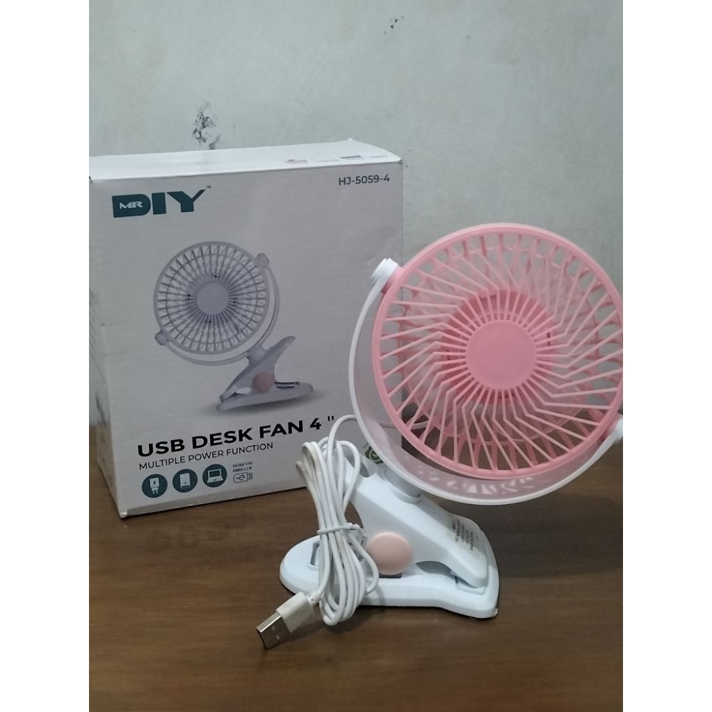 MR DIY USB desk fan 4" kipas angin meja usb