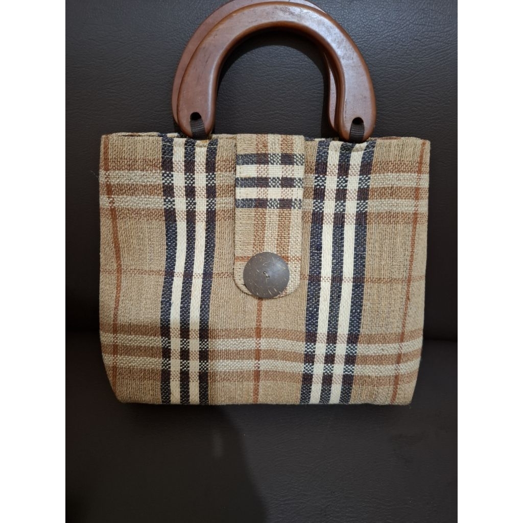 Tas Rotan motif buurrberr sling / tas rotan murah / tas bali etnik / tas tote rotan