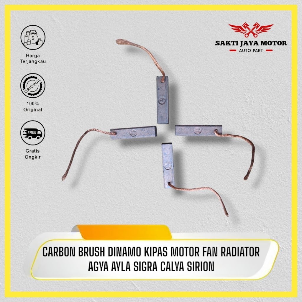 Carbon Brush Dinamo Kipas Motor Fan Radiator Ayla Agya Sigra Calya Sirion ( F2 )