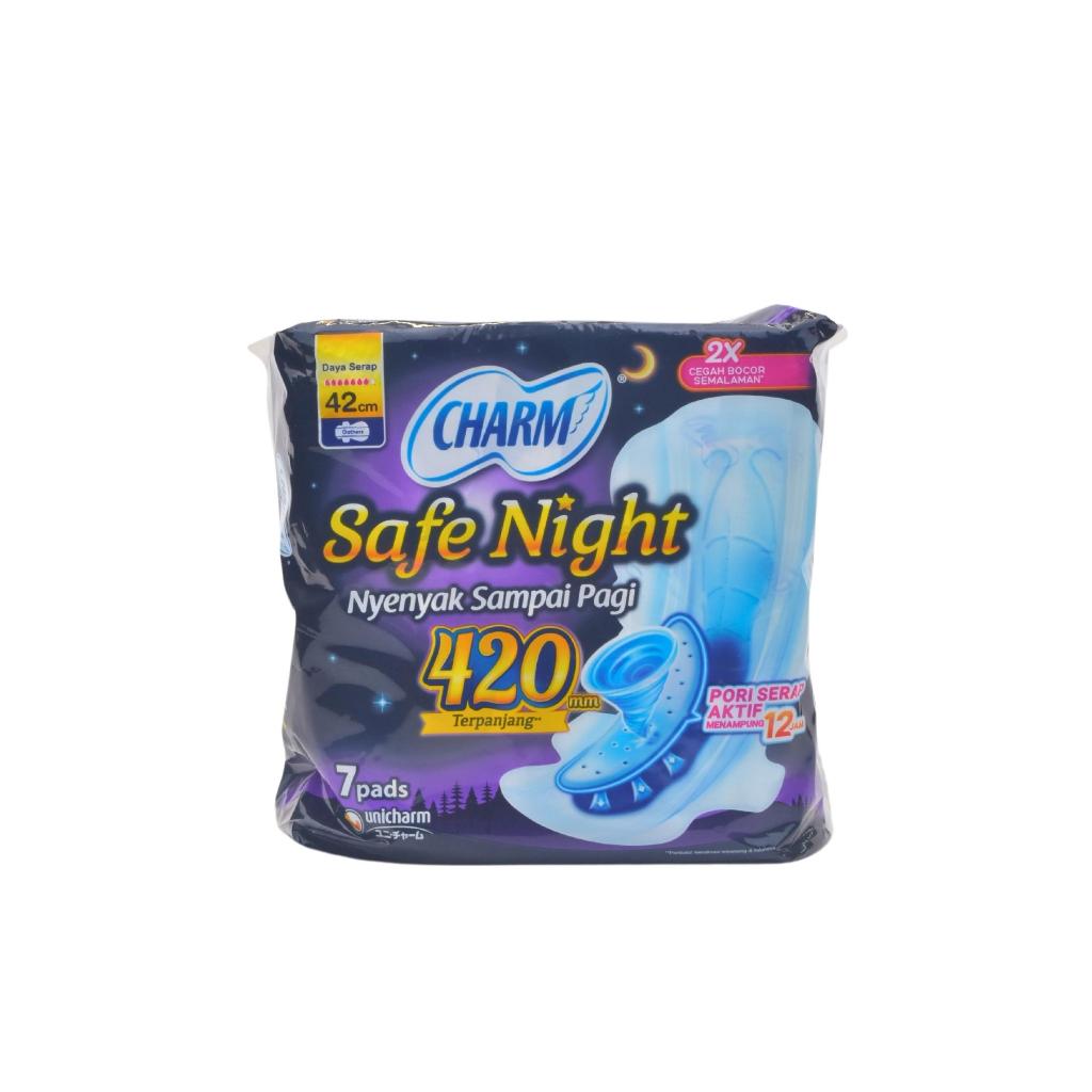 PEMBALUT MALAM CHARM SAFE NIGHT 42 CM PANJANG 7 PADS BUTTERFLY WING