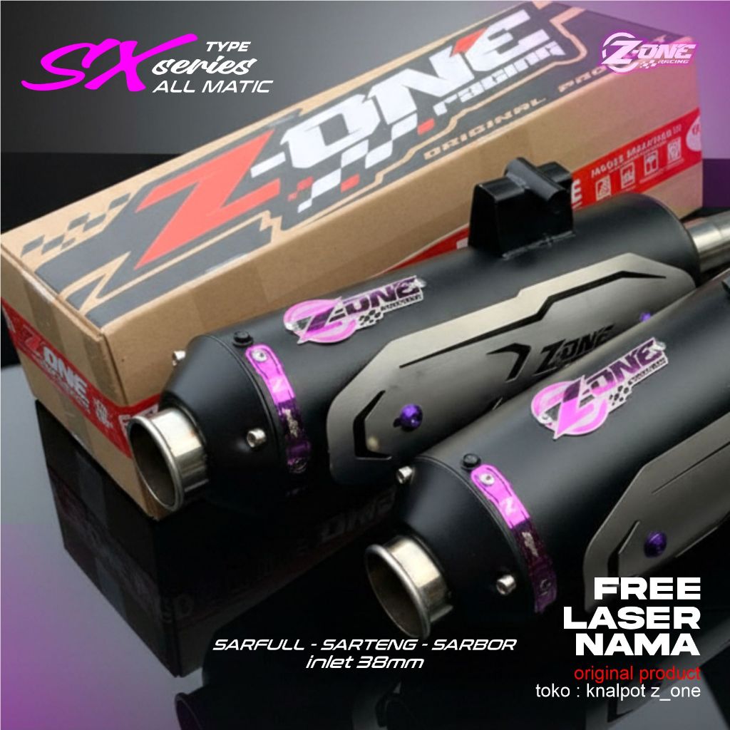 Knalpot Kenochi inlet 38mm Z-One SX Series Mio Sporty Beat Vario Aerox Nmax Stylo Pcx Scoopy M3 Pcx 