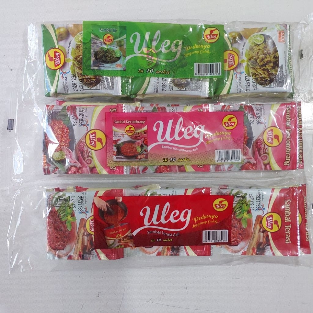 Finna Sambal Uleg 10 saset/ pack (Sambal Terasi, Kecombrang, Ijo, Bawang, Teri, Bajak, Pedas)