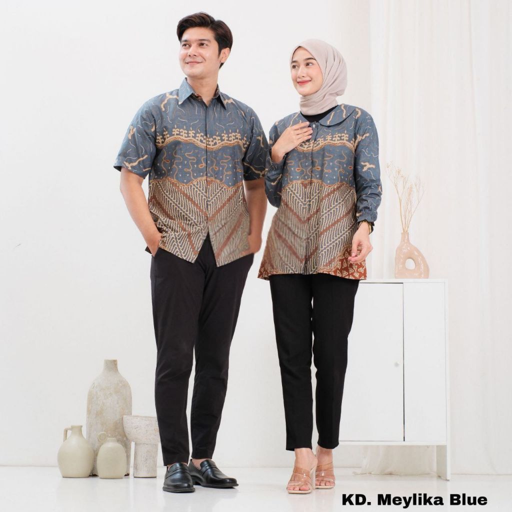 Batik Couple Modern Set Tunik & Kemeja Pria Wanita | Baju Sarimbit Batik Pekalongan Elegan Adem Jahi