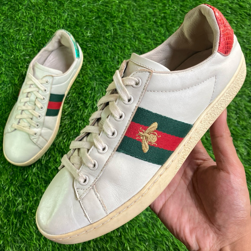 GUCCI Leather Bee sneakers shoes size 38