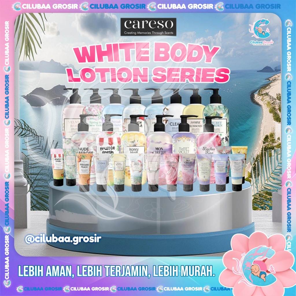 Careso Body Lotion Series 50mL Tube & 300mL Pump || Nude Tuberose || Fruitee Fresh || Mon Cheri || H