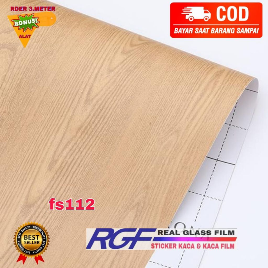 WALLPAPER DINDING DAN LEMARI KITCHEN SET/KAYU WALLPAPER KAYU COKLAT KUNING/HPL STIKER DAPUR LANTAI/W