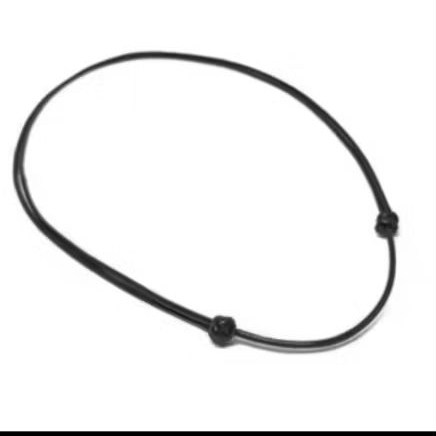 KALUNG PRIA WANITA TALI HITAM POLOS SERUT BISA PANJANG PENDEK TERLARIS