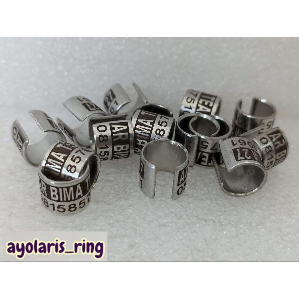 RING MERPATI MODEL BAJA BELAH VARIASI 1 CM BISA REQUEST NAMA NO HP DLL