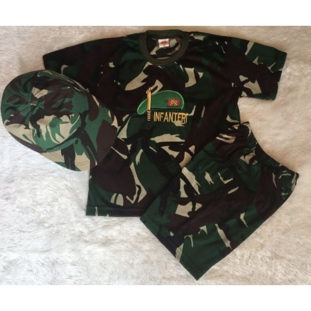 Baju anak setelan tentara loreng TNI - AD INFANTERI