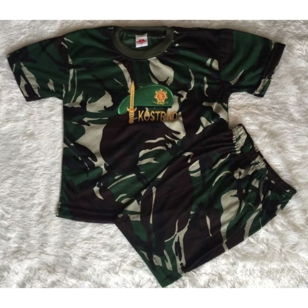 Baju anak setelan tentara loreng TNI - AD KOSTRAD