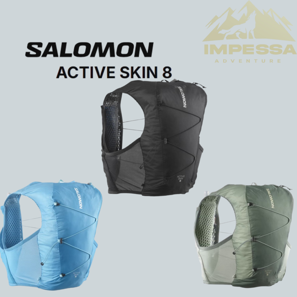 Tas Rompi | Lari Salomon Active Skin 8 Original | Hydration Vest Running Trail Marathon Hiking – 8L 