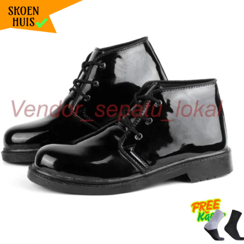 Sepatu Pdh Paskibra Cowok // Sepatu Kulit Pantofel Dinas Pria Hitam Kilat/Doff