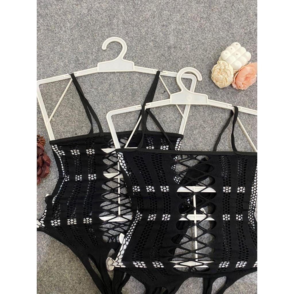 RATU MANJA #8037 Pakaian Tidur Wanita   Lingerie Set Baju Dinas Body Stocking Lingerie  Set  Bahan L