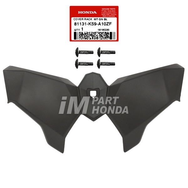 81131-K59-A10ZF Cover Rack Laci Kelelawar Kupu Kupu Vario 125 150 2015 - 2017 Hitam Dof