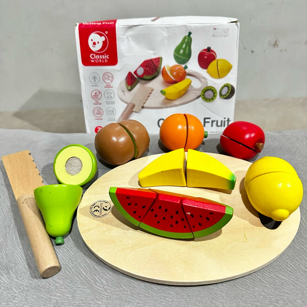 Mainan Buah Potong Kayu Brand Classic World - Original - Preloved