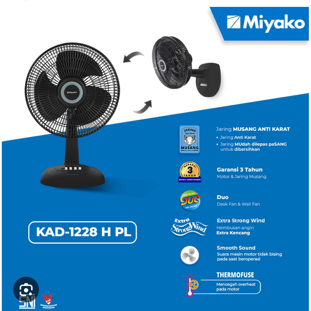 Kipas Miyako duduk anti karat