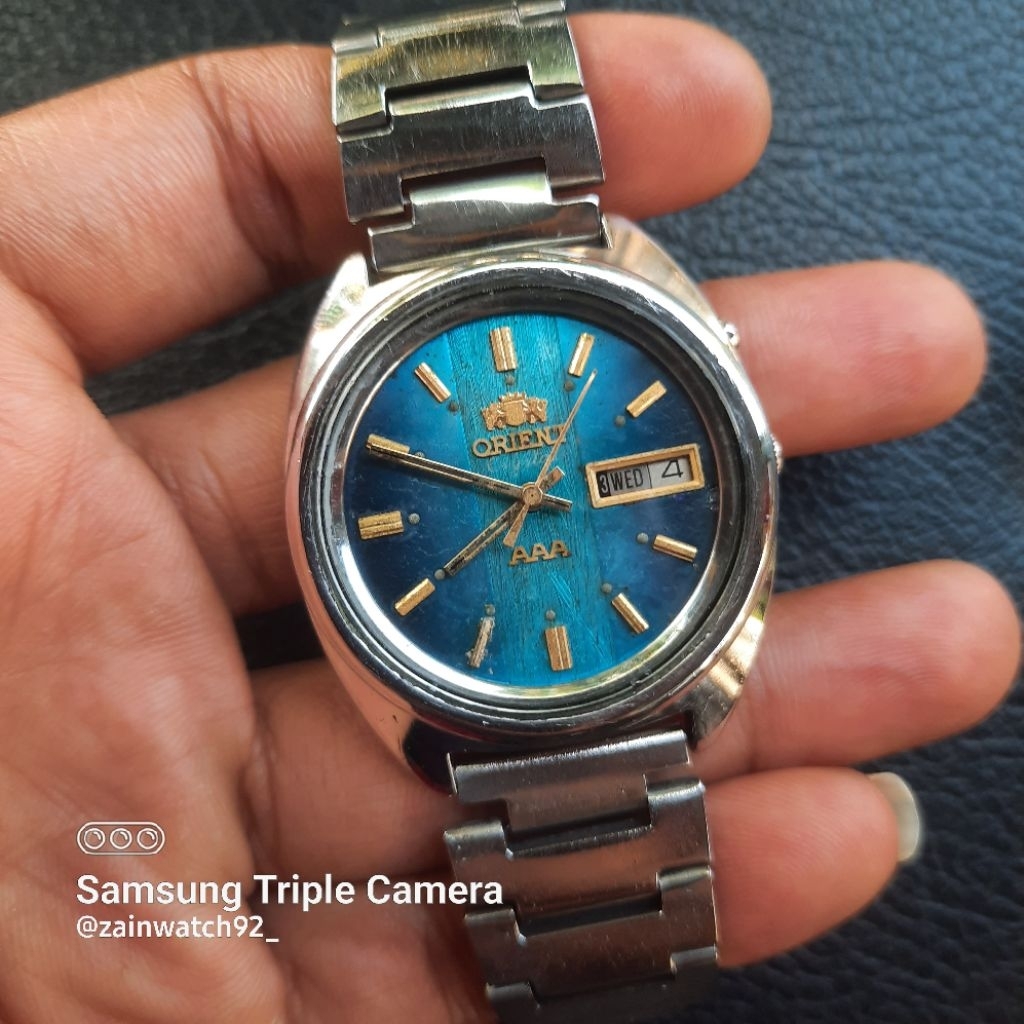 Jam Tangan Orient AAA L46943 Automatic Blue Dial Vintage Original