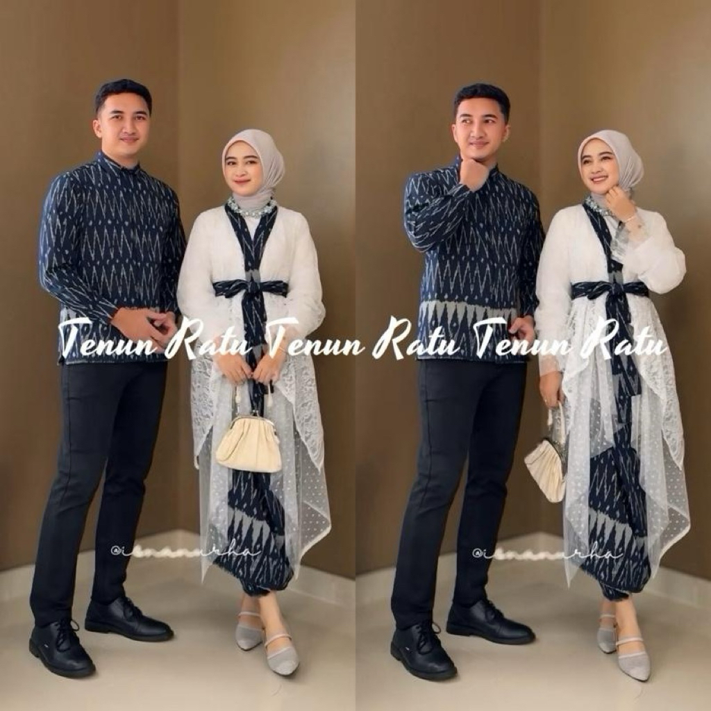 ANDINI SET COUPLE NAVY - KEBAYA TENUN - KEBAYA KONDANGA - KEBAYA LAMARAN