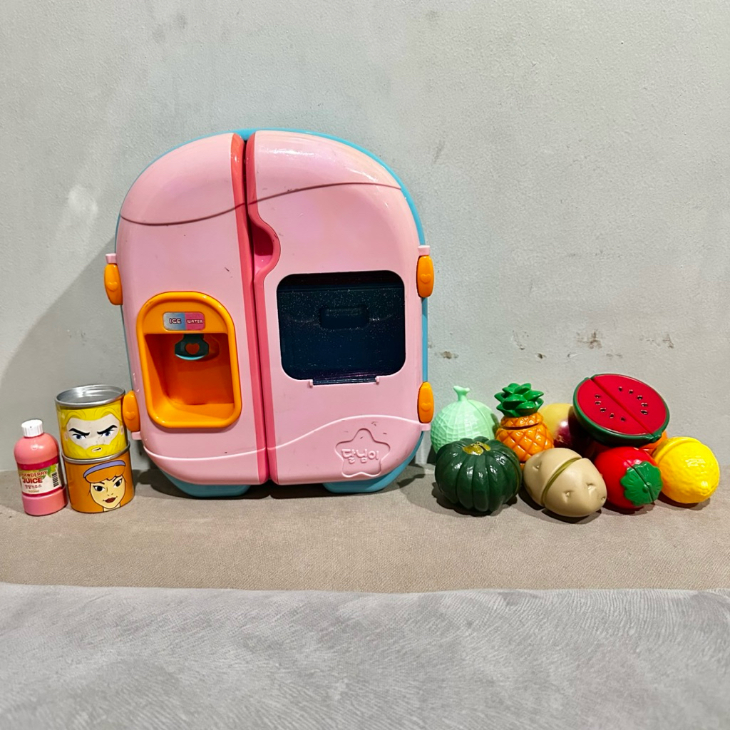 Mainan Kulkas Elektrik + Dapat Acc Buah Potong - Toytron Dalimi Refrigerator - Original - Preloved