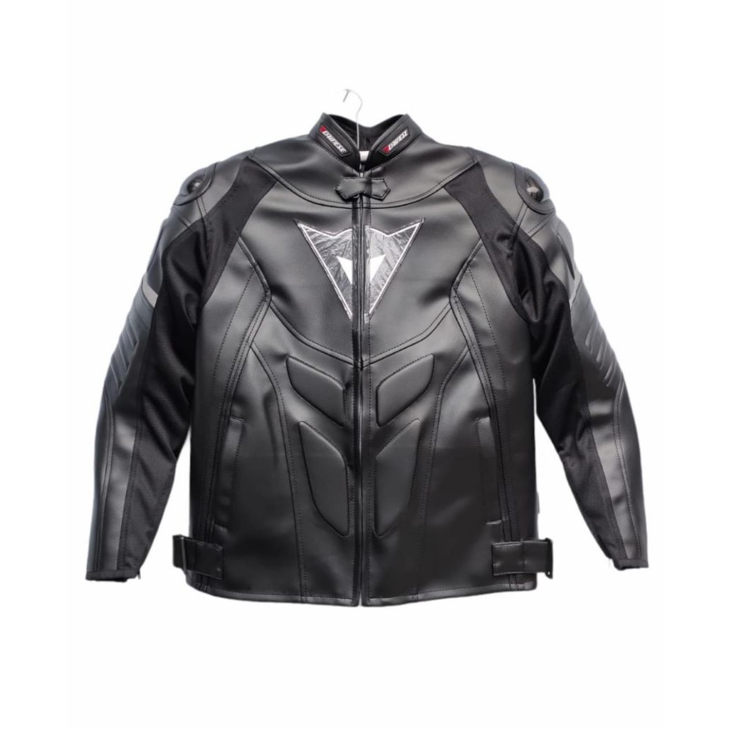 Jacket Motor Touring Pria Dns Kulit Oscar Full Protector Siku, bahu, punggung