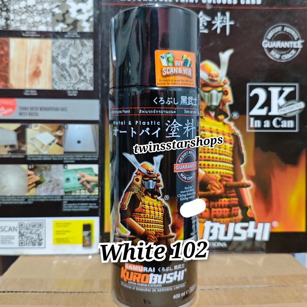 Pilok Pilox Pylox Cat Samurai White 102 Putih Glossy Mengkilap 400cc Spray Paint