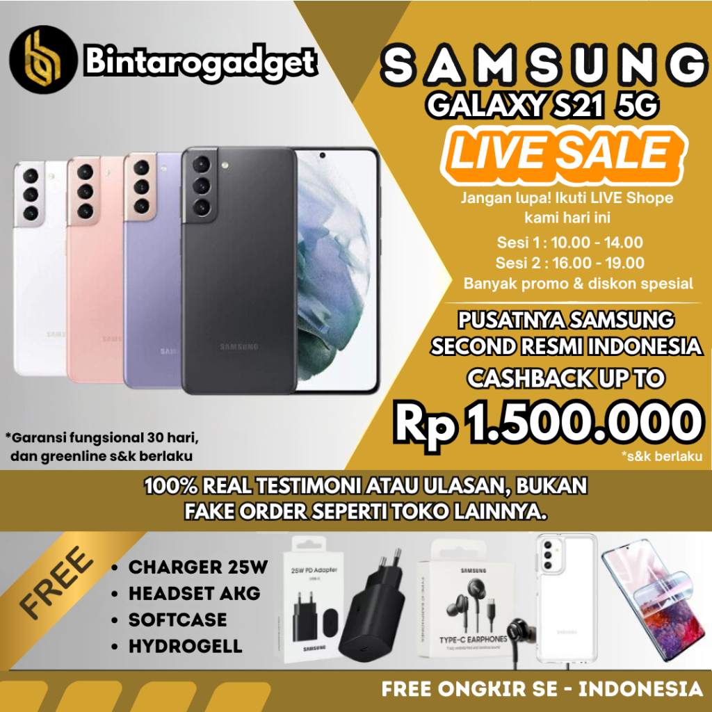 SEIN Samsung Galaxy S21 & S21 FE 5G 8/256GB 128GB 5G Second Resmi