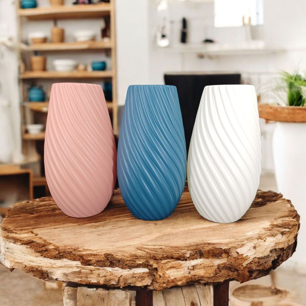 Vas Bunga Plastik | Pot Bunga Plastik | Pot Plastik Hiasan Meja | Vas Plastik Aesthetic