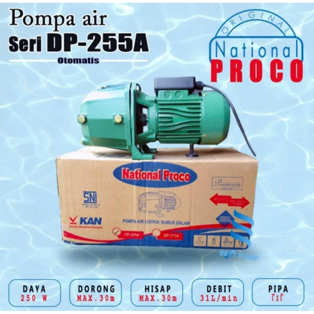 National Proco DP-255A/ jetpump pompa air sumur dalam 20meter otomatis