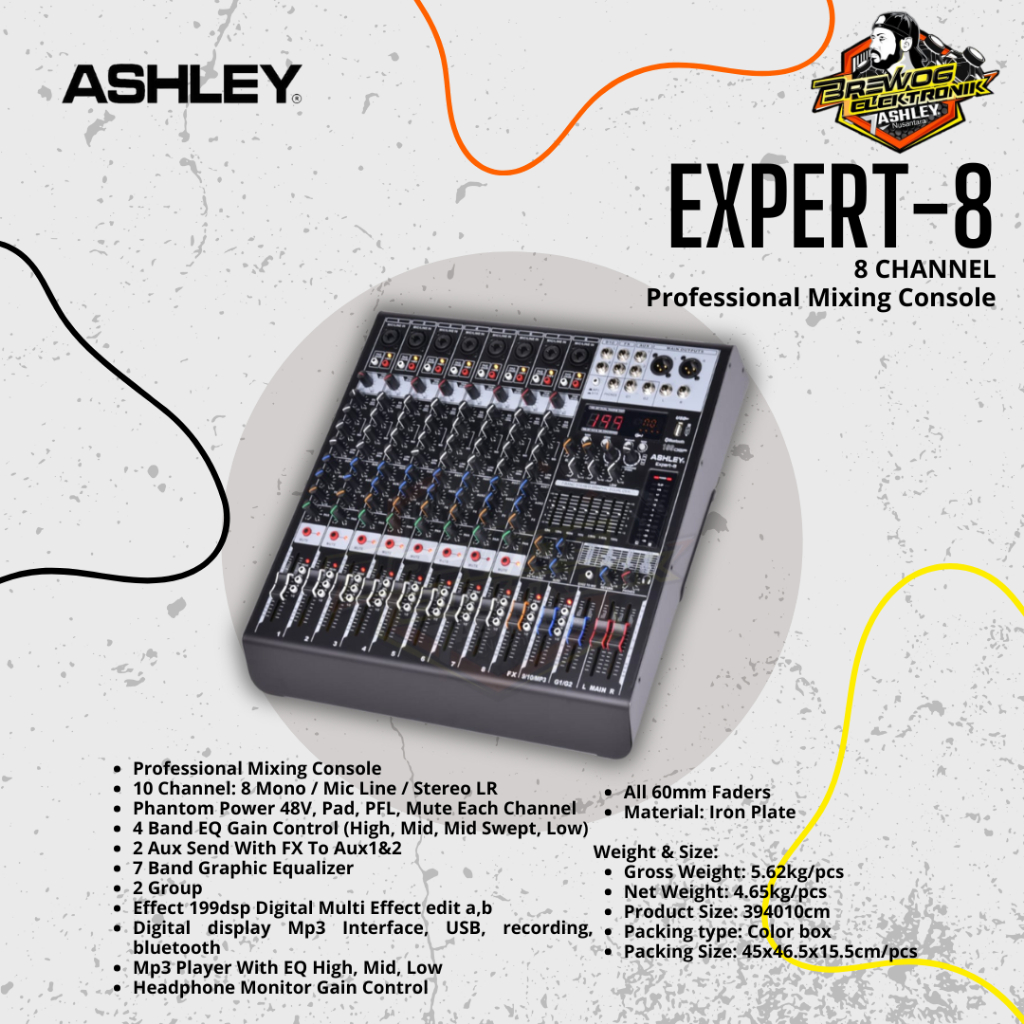 MIXER EXPERT-8 ASHLEY 8 CHANNEL