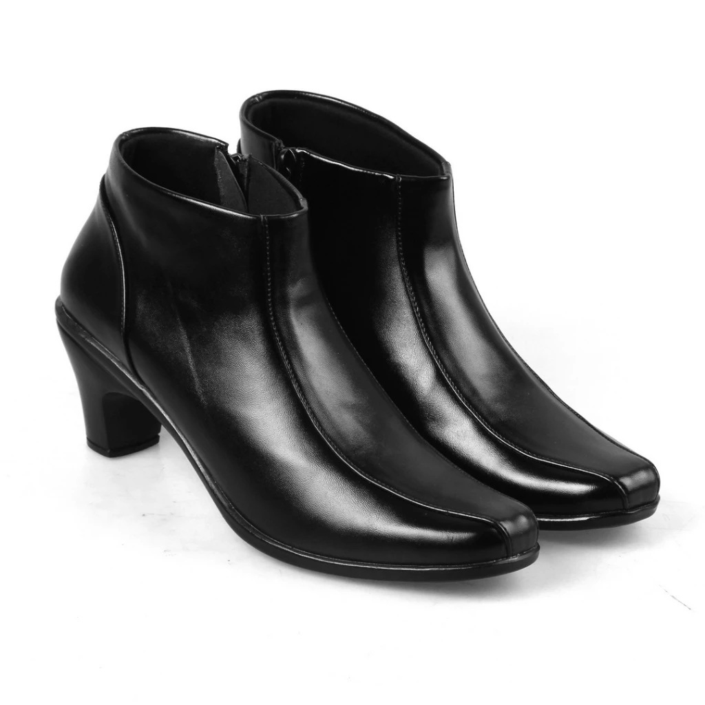 Sepatu Boots Wanita Heels Kerja Kantor Hitam Hak 7cm EVFLK 515